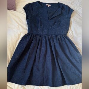 Juicy Couture navy floral brocade A-line dress classy feminine